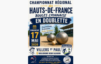 Résultats du régional Double du 17 Mai 2026 à Villers Saint Paul.